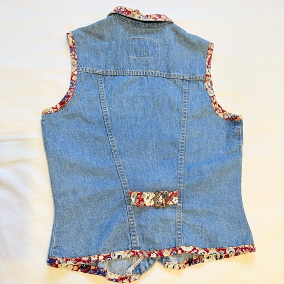 Paris Blues Original Denim Vest Boho Floral – Size M - Picture 3 of 8